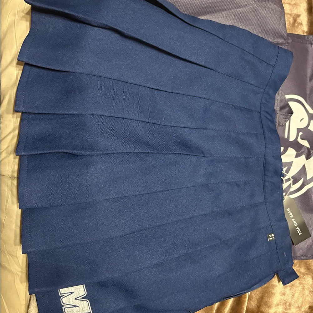 Monmouth University football cheerleading cheer tennis Xl Blue Pleated Skirt
